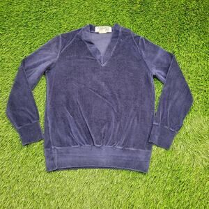 Vintage 80s Velour Sweater Womens S/M 18x23 Cropped
